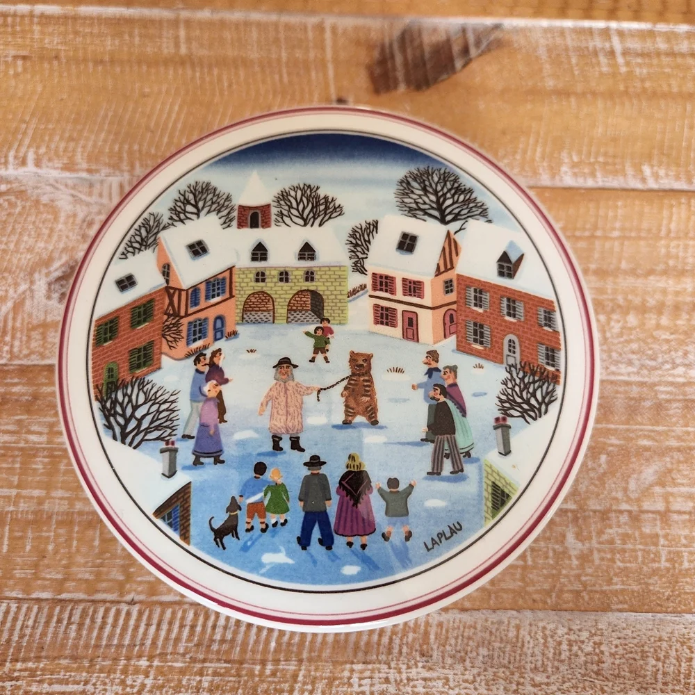 Villeroy & Boch Naif CHRISTMAS SNOW LAPLAU Scene Porcelain Trinket Box 5